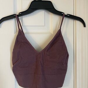 Bundle Of 2 Bozzolo Black Purple Ribbed Sleeveless Crop Top Bralette S/M